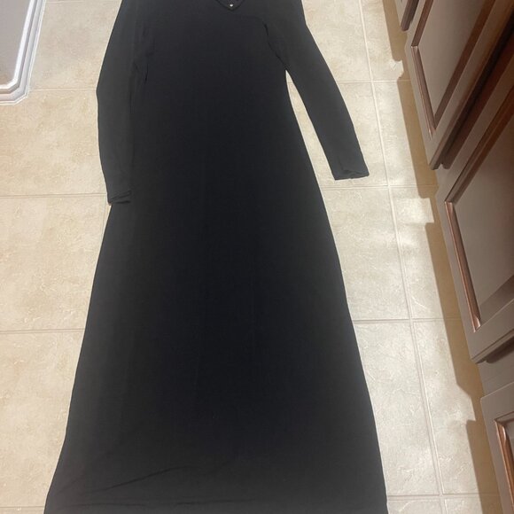 Tory Burch JERSEY TURTLENECK MIDI DRESS BLACK size 12 - Picture 2 of 7